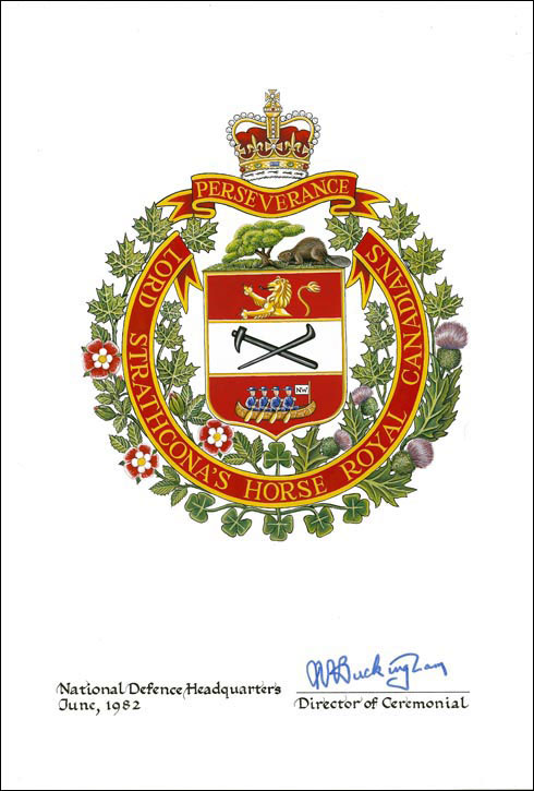 Approval of the Badge of the Lord Strathacona's Horse (Royal Canadians)