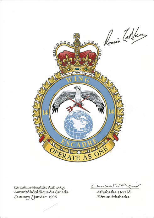 Lettres patentes approuvant l’insigne de la 14e Escadre