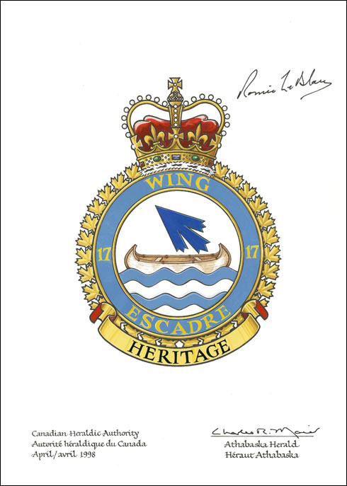 Lettres patentes approuvant l’insigne de la 17e Escadre