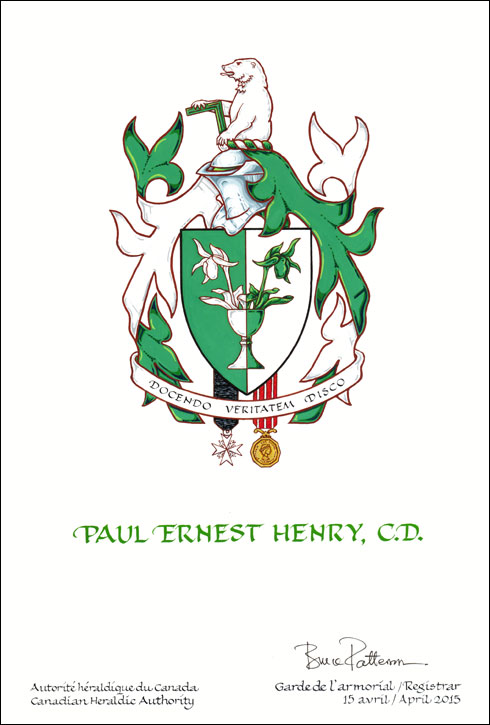 Nouvelle représentation artistique des armoiries de Paul Ernest Henry