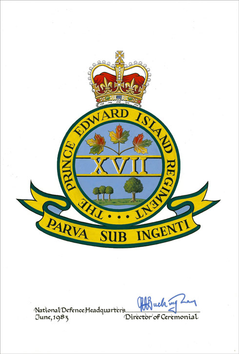 Approval of the Badge of The Prince Edward Island Regiment (RCAC)