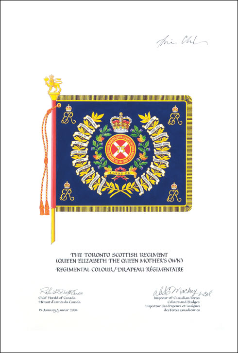 Approval of the Queen's Colour of The Toronto Scottish Regiment (Queen Elizabeth The Queen Mother's Own)