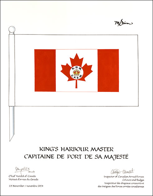 Lettres patentes approuvant le drapeau du capitaine de port de Sa Majesté