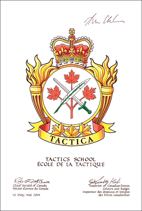 Approval of the Badge of the Tactics School
