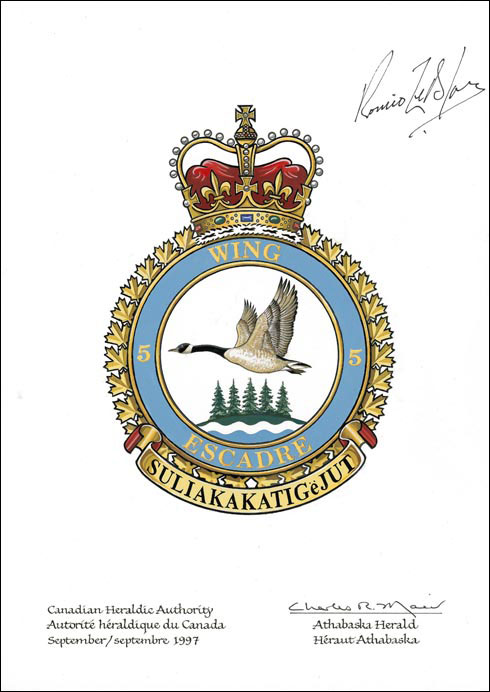 Lettres patentes approuvant l’insigne de la 5e Escadre