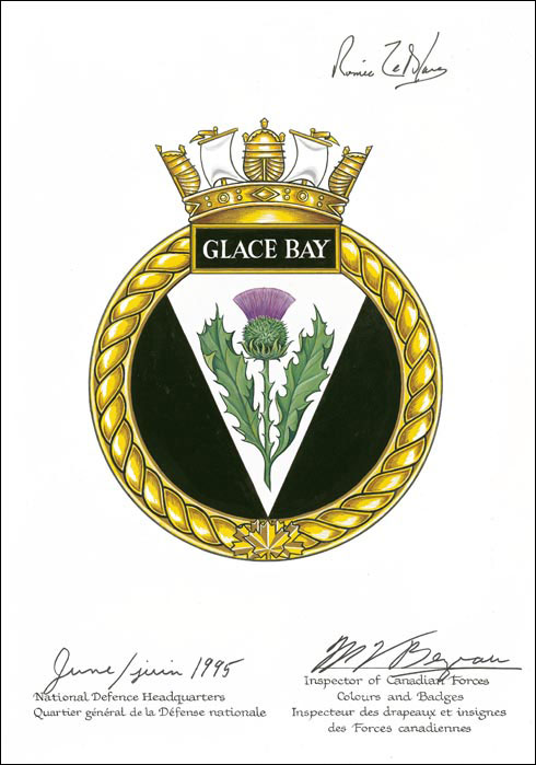 Lettres patentes approuvant l'insigne du NCSM Glace Bay