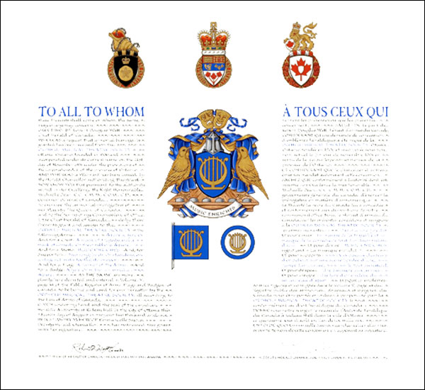 Lettres patentes concédant des emblèmes héraldiques à la Orpheus Musical Theatre Society