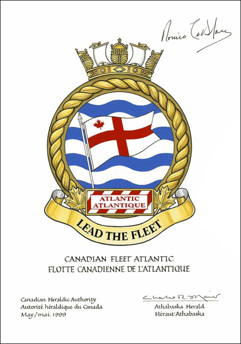 Letters patent approving the Badge of Canadian Fleet Atlantic