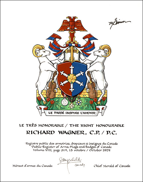 Lettres patentes concédant des emblèmes héraldiques à Richard Wagner
