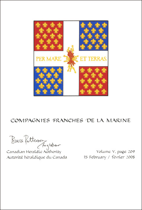 Letters patent confirming the blazon of the Flag of the Compagnies franches de la marine