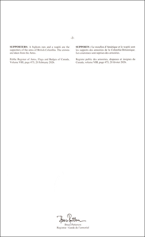 Lettres patentes enregistrant les emblèmes héraldiques de Walter Stewart Owen