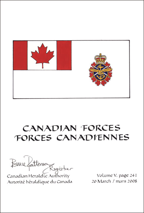 Lettres patentes confirmant le blasonnement du drapeau des Forces canadiennes