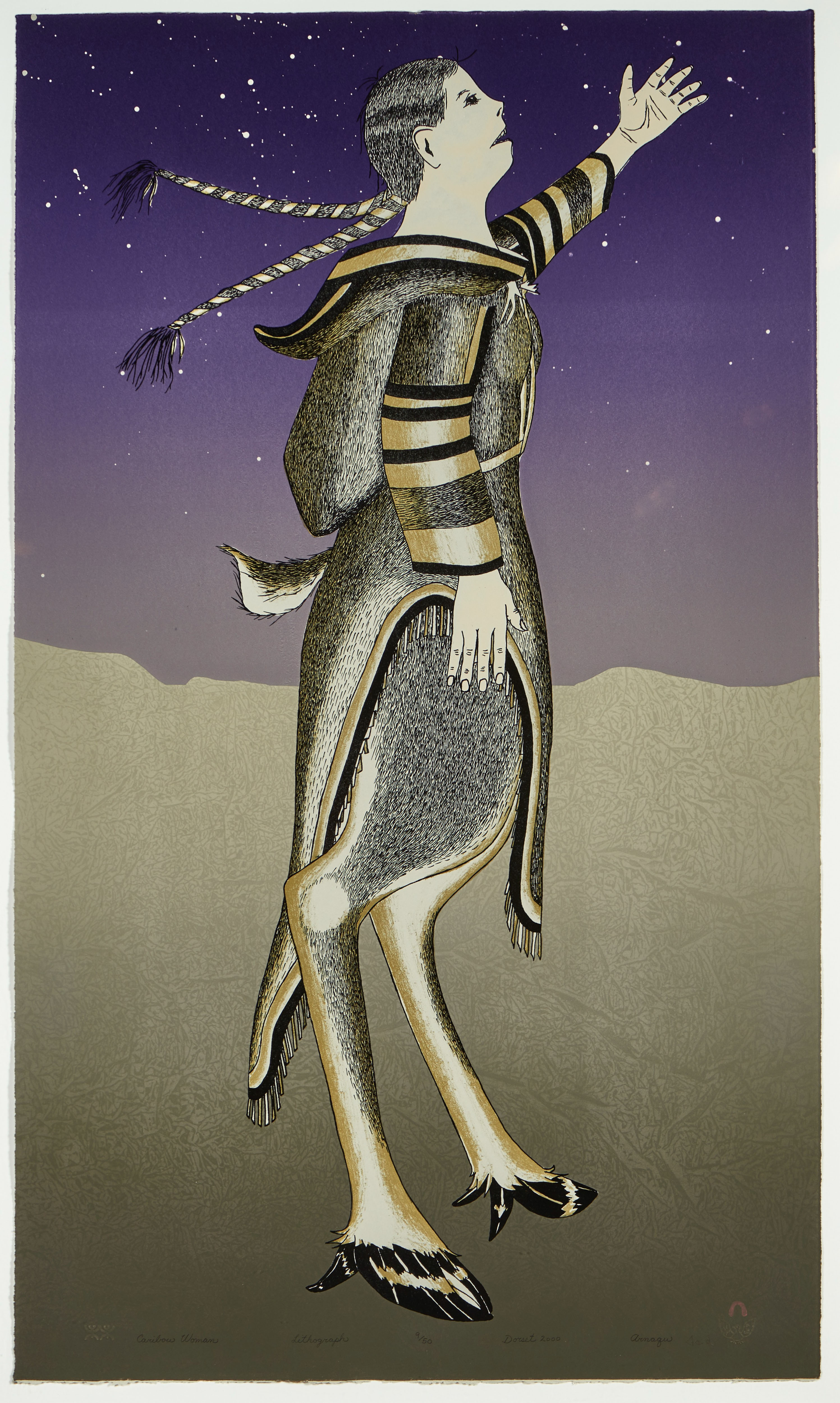 Caribou Woman [Femme caribou], lithographie sur papier, Arnaquq Ashevak