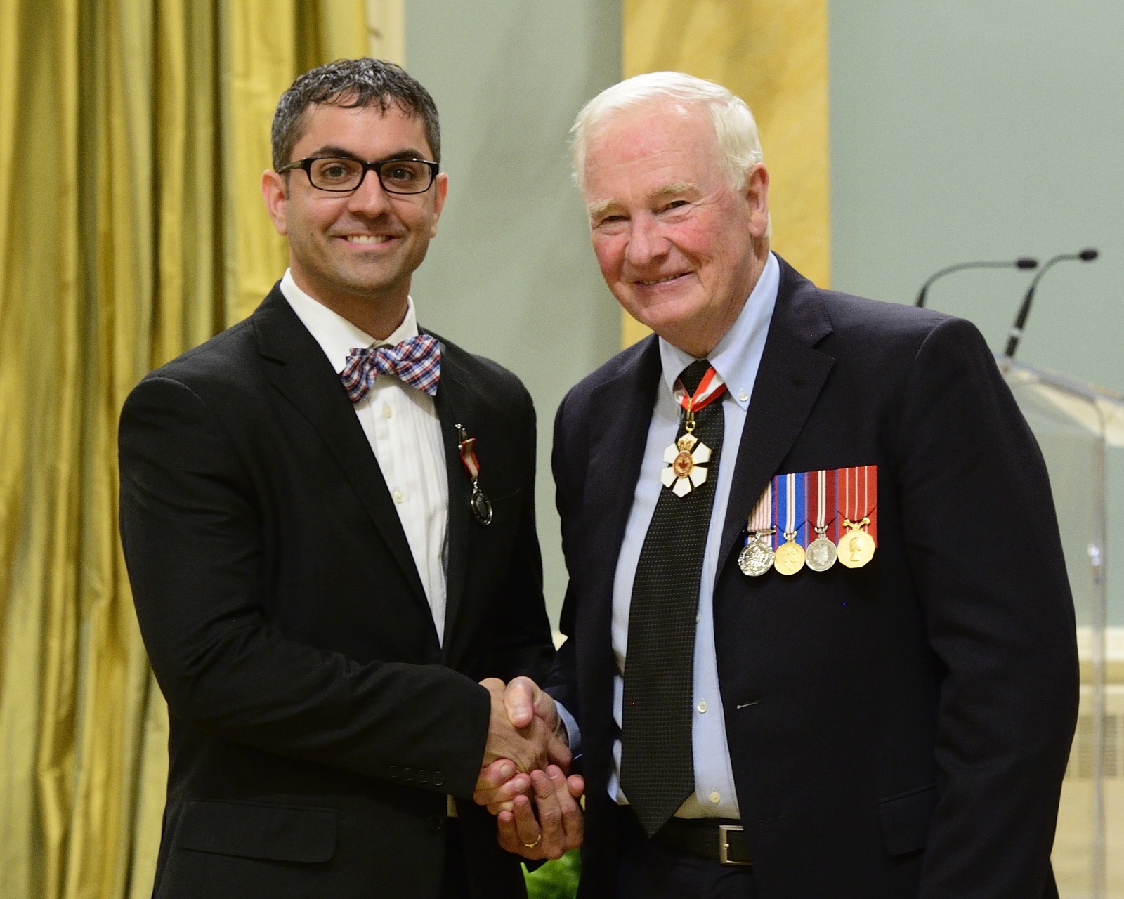 Louis Poirier and Governor General David Johnston