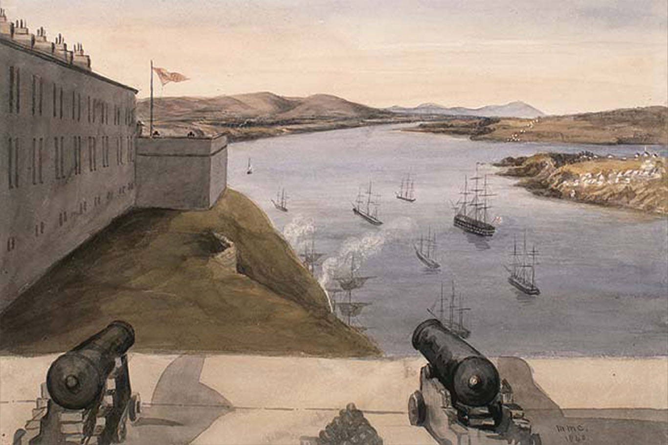 View from the Officers’ Barracks at the Citadelle, 1840