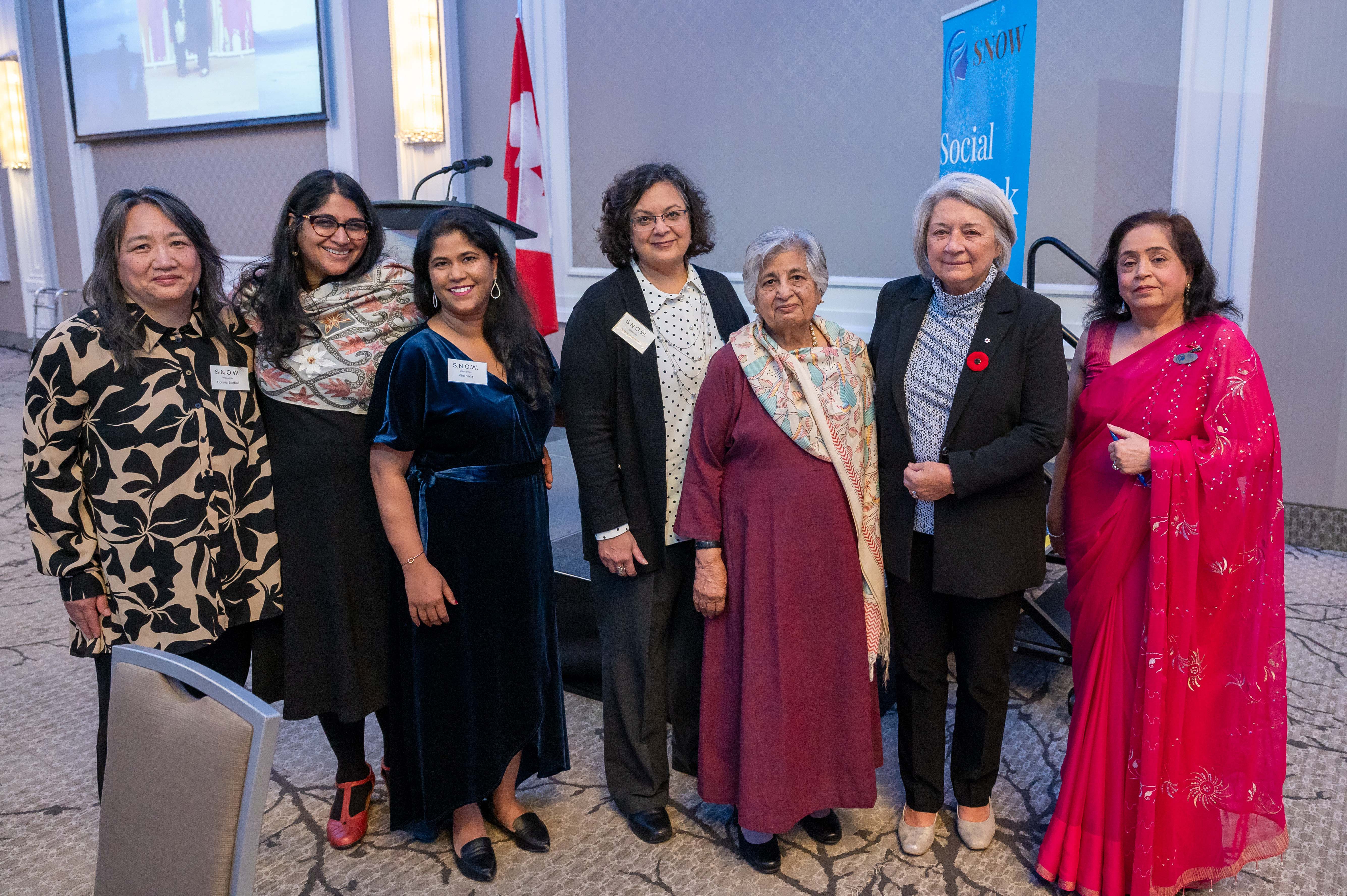 Governor General Mary Simon stands with participants