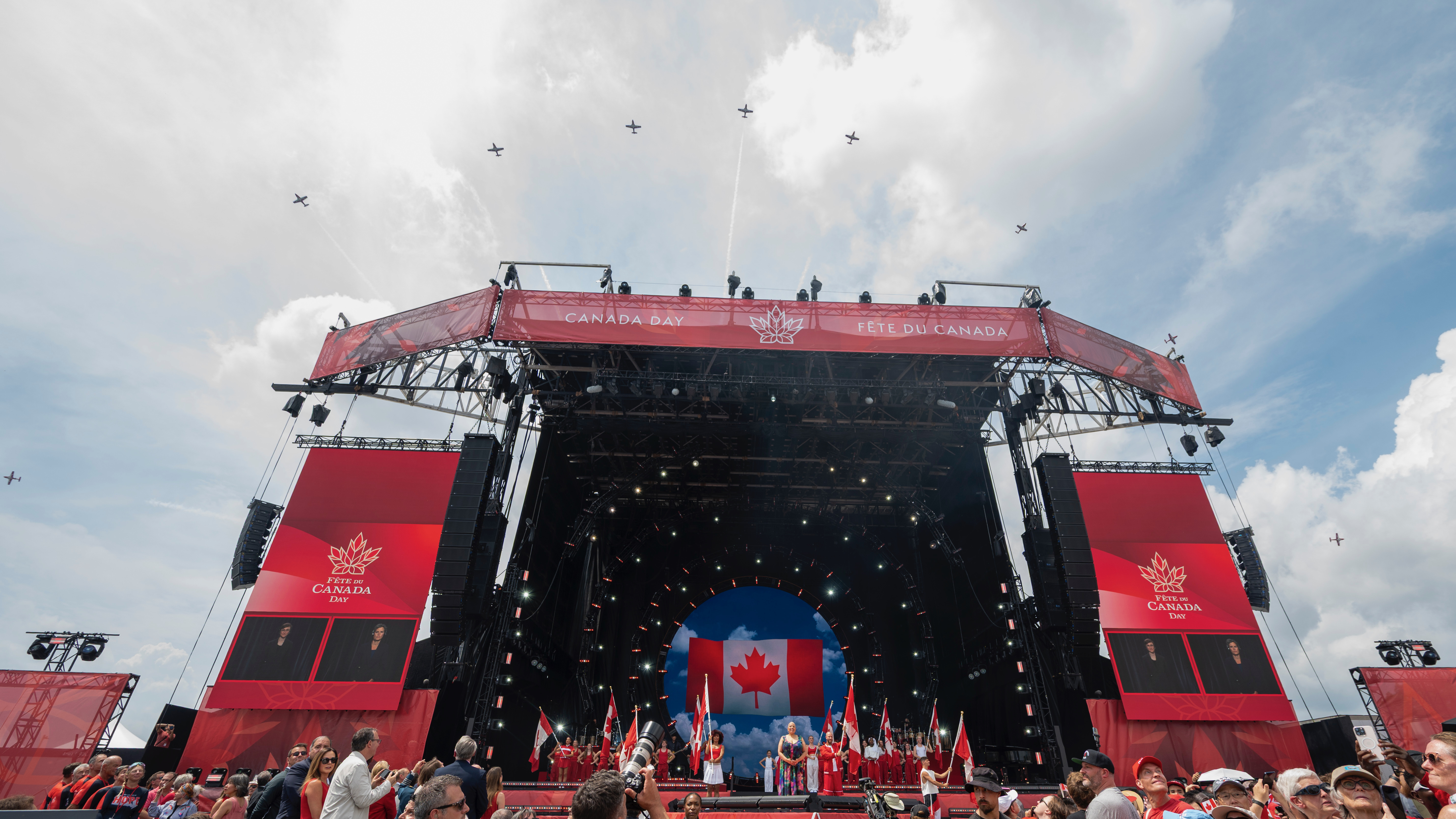 The Canada Day daytime ceremony stage.