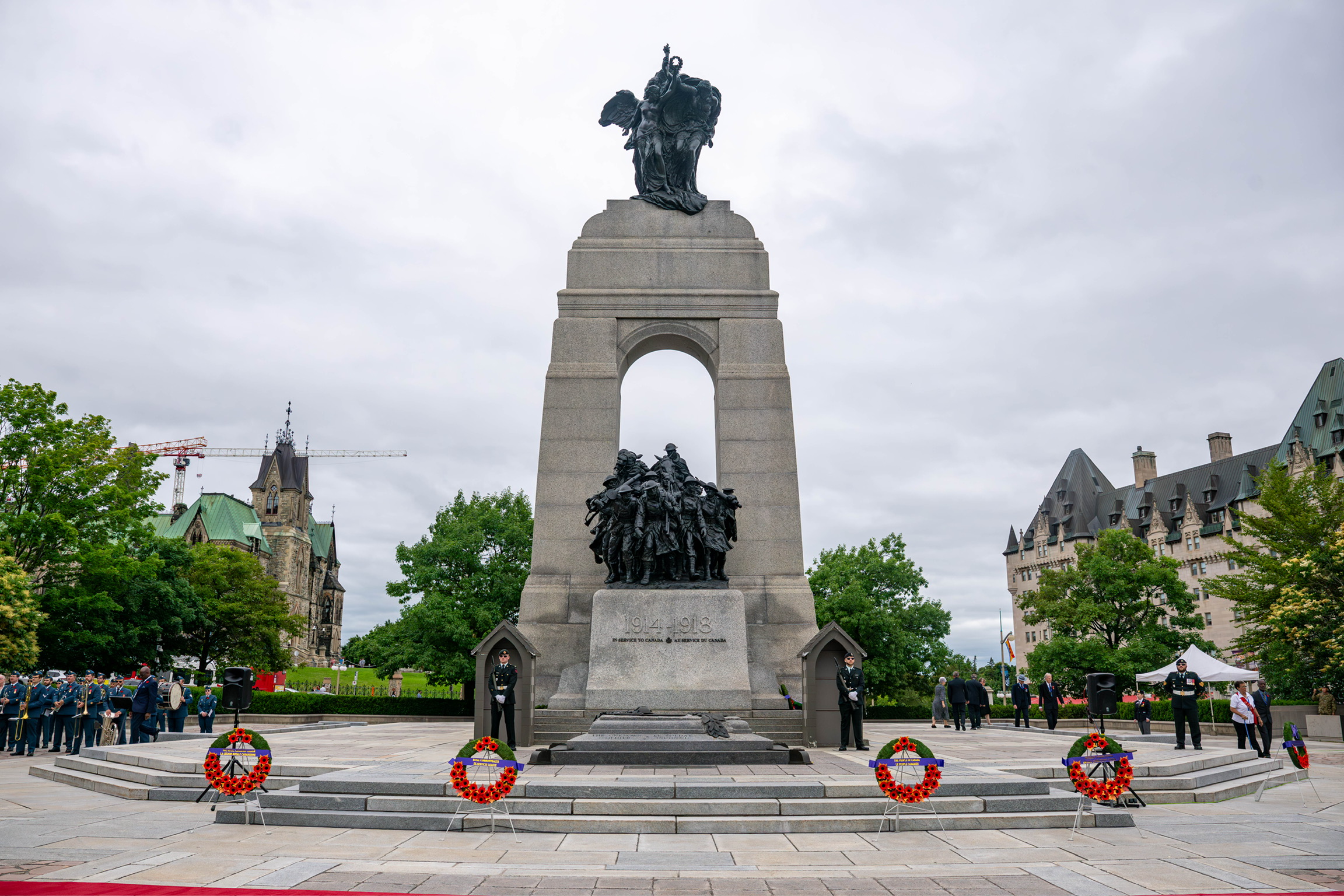 Wreaths at the National War Memorial.
