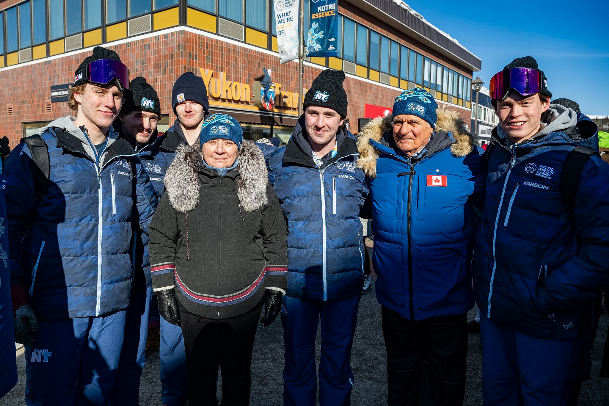 Governor General Mary Simon with a group at the Arctic Winter Games.