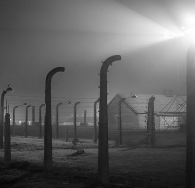Photo d'un bâtiment à Auschwitz.