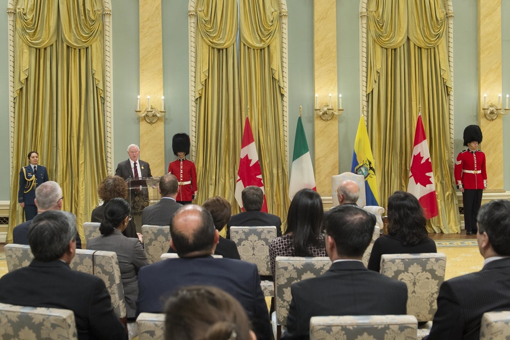 Presentation Of Letters Of Credence The Governor General Of Canada