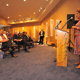 Vernissage and visit to the exhibit, Mariage entre le frêne et le bouleau, at the Native Museum of Mashteuiatsh