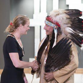 Dominique Rankin shakes hands with the Governor General.