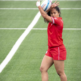 L'équipe féminine de rugby du Canada a joué contre le Pérou. 