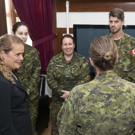 The Governor General meets with members of the regiment.