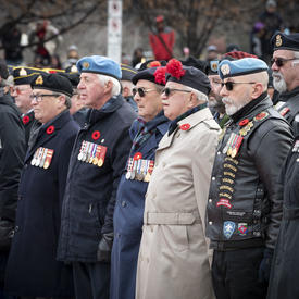 Les anciens combattants sont solidaires lors de la cérémonie nationale du jour du Souvenir.