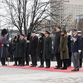 The Vice-Regal Party stands in solidarity during the National Remembrance Day Ceremony. 