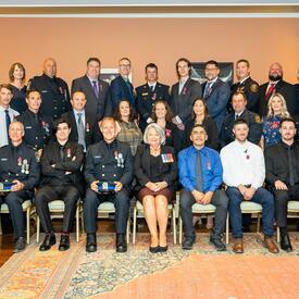 Group photo of Bravery recipients with Her Excellency.