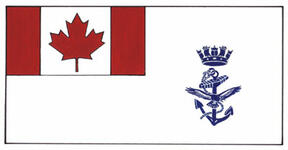 Pavillon de beaupré de la marine canadienne et drapeau du Commandement maritime