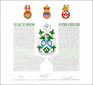 Letters patent granting heraldic emblems to Heather Love Whitehouse