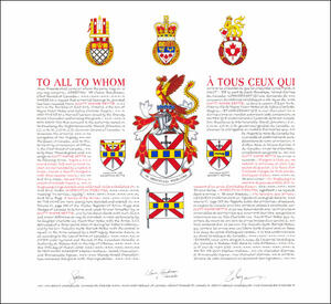 Letters patent granting heraldic emblems to Scott Wayne Nettie