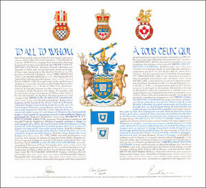 Letters patent granting heraldic emblems to the Union Club of British Columbia