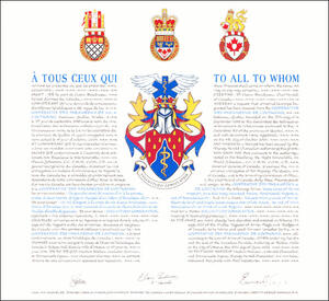 Letters patent granting heraldic emblems to the Coopérative des paramédics de l’Outaouais