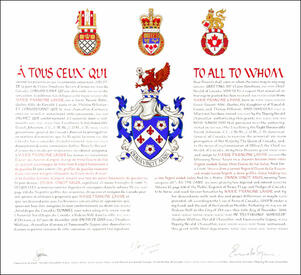 Letters patent granting heraldic emblems to Marie Francine Lavoie