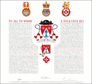 Letters patent granting heraldic emblems to Leighton James Lee