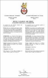 Letters patent approving the Queen's Colour of the Royal Canadian Air Force