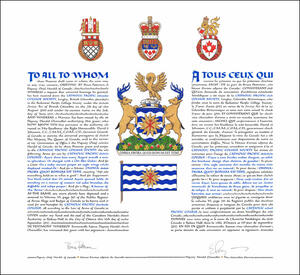 Letters patent granting heraldic emblems to the Catholic Pacific College Society