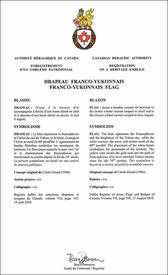 Lettres patentes enregistrant le drapeau franco-yukonnais