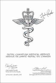 Letters patent Approving the heraldic emblems of the Royal Canadian Medical Service of the Canadian Armed Forces