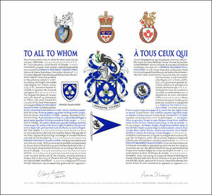 Letters patent granting heraldic emblems to Rankin Reginald MacGillivray