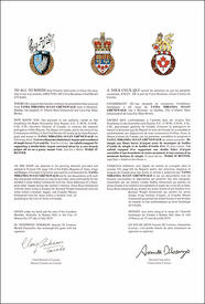 Letters patent granting heraldic emblems to Tania Miranda Susan Grünewald