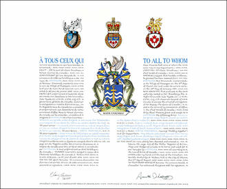 Letters patent granting heraldic emblems to Shippagan