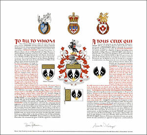 Letters patent granting heraldic emblems to Victor Vilmont