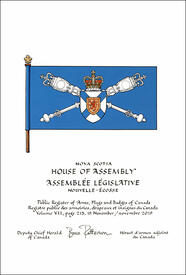 Letters patent granting heraldic emblems to the House of Assembly