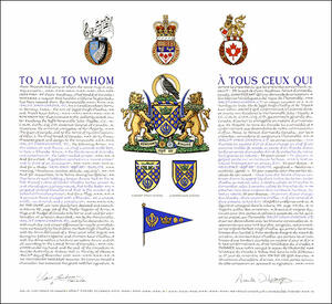 Letters patent granting heraldic emblems to Baljit Singh Chadha