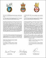 Letters patent granting heraldic emblems to Athanasios Tom Chronopoulos